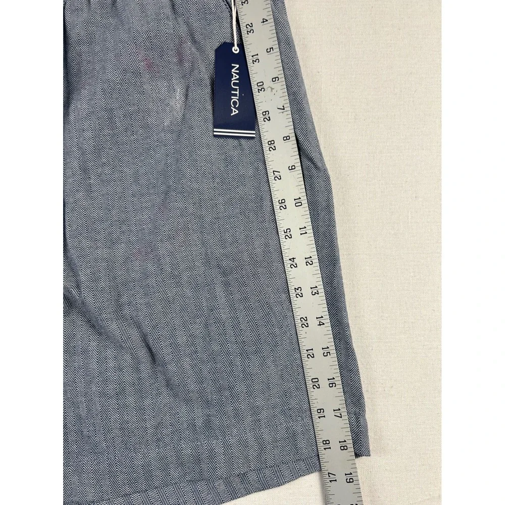 Nautica Mens XXL Shorts Lapis Blue Herringbone Cotton Classic Fit B5515T New